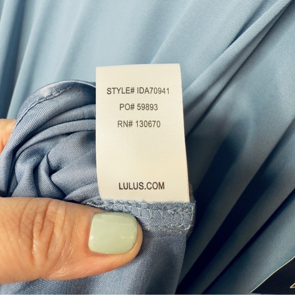 NEW Lulus All About Love Slate Blue Women’s Wedding Party Maxi Dress Sz M - Picture 8 of 12